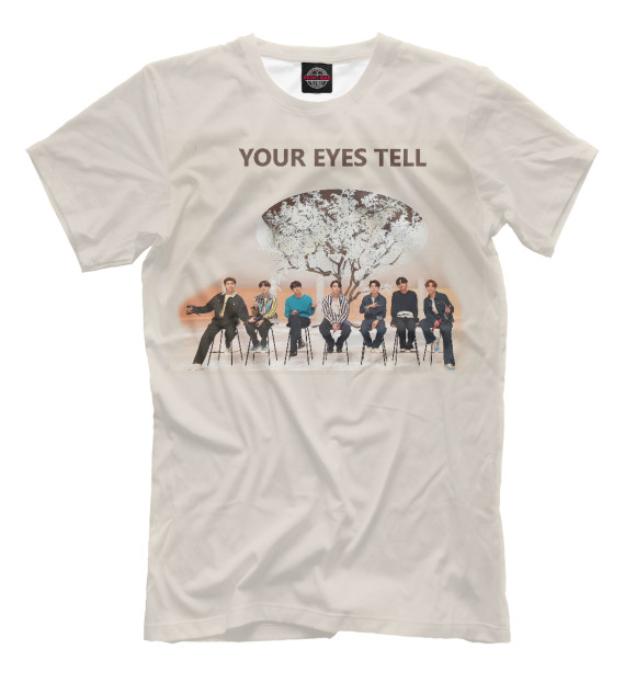 Мужская футболка с изображением BTS, Your Eyes Tell цвета Белый