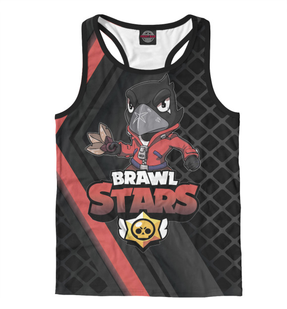 Мужская майка-борцовка с изображением Brawl Stars цвета Белый