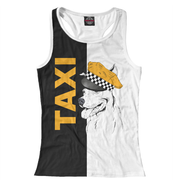 Женская майка-борцовка с изображением Таксист цвета Белый