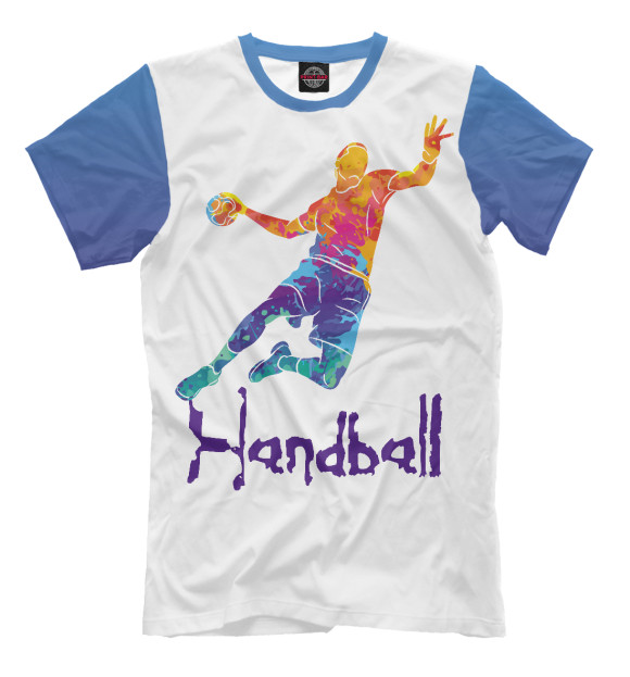 Мужская футболка с изображением Handball цвета Белый