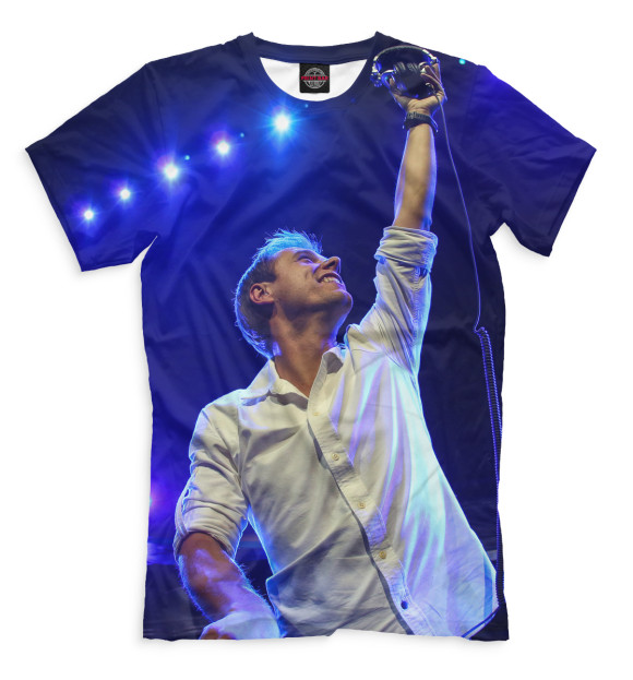 Мужская футболка с изображением Armin van Buuren цвета Темно-синий