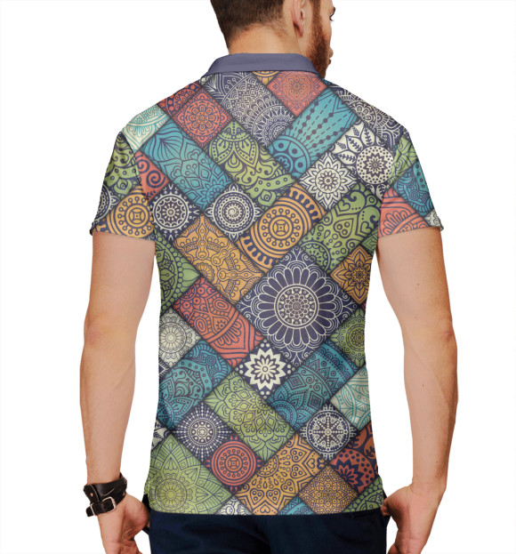 Мужское поло с изображением Бохо цвета Белый