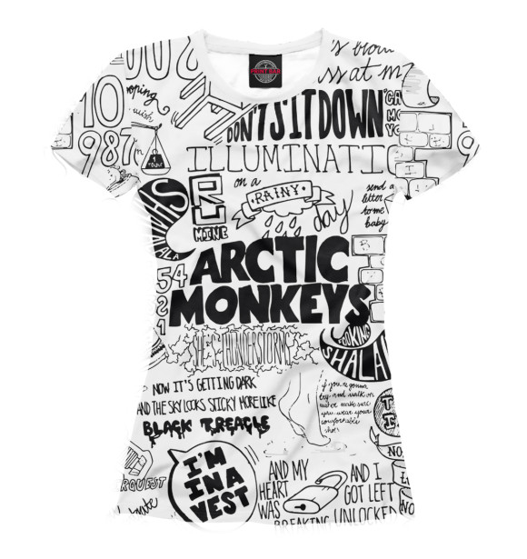 Футболка для девочек с изображением Arctic Monkeys цвета Белый