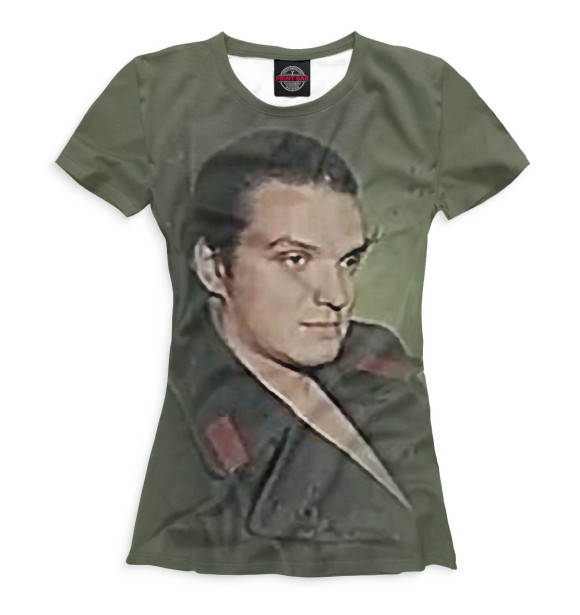 Женская футболка с изображением Зеленый слоник цвета Белый