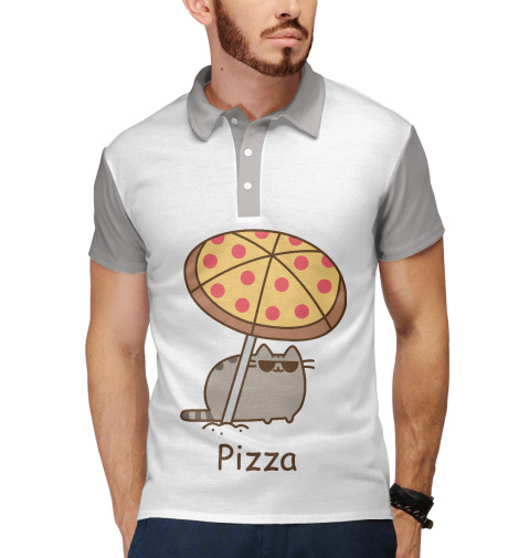 

Поло Print Bar, Белый, Pizza