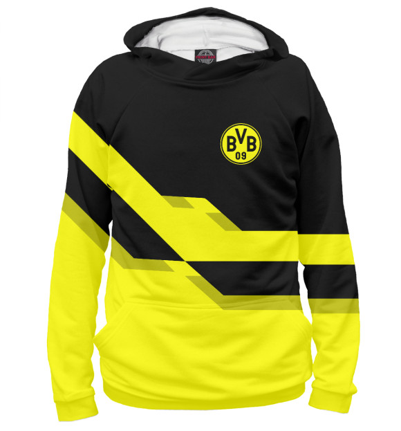 Женское худи с изображением Borussia Dortmund цвета Белый