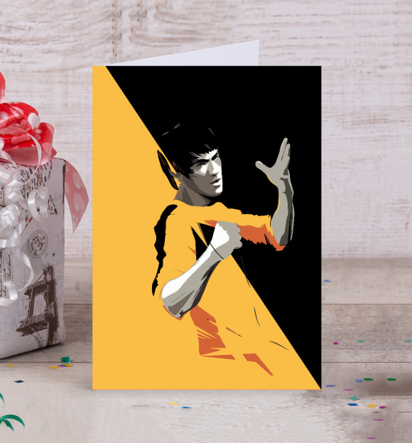 Открытка с изображением Bruce Lee (YB) цвета Белый