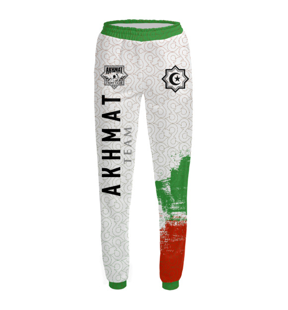 Женские спортивные штаны с изображением Akhmat Fight Club Team цвета Белый