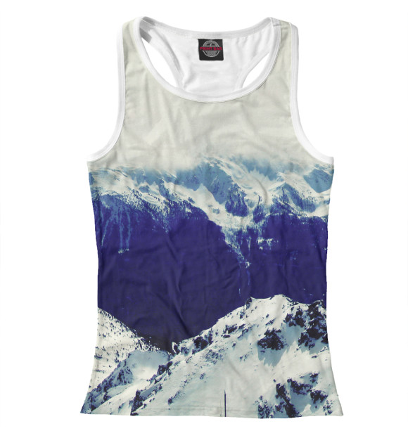 Женская майка-борцовка с изображением Альпы цвета Белый