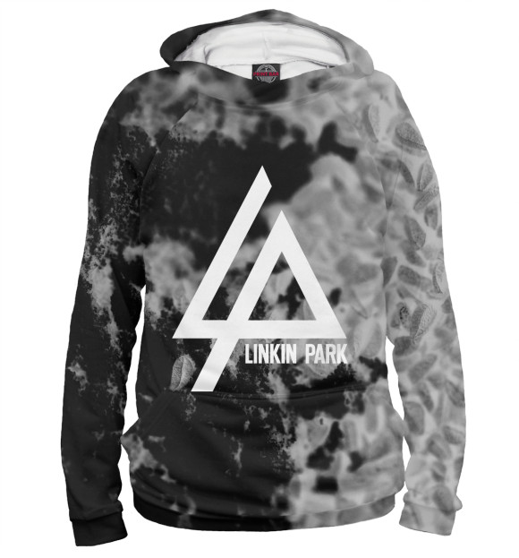 Мужское худи с изображением LINKIN PARK BLACK&GRAY ABSTRACT цвета Белый