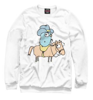 Свитшот для мальчиков Gopher on a horse – white