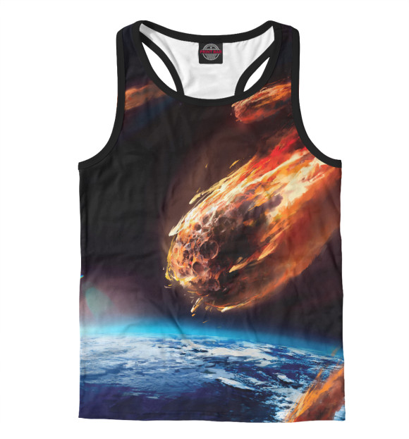 Мужская майка-борцовка с притом Метеориты цвета Белый Мужская майка-борцовка с изображением Метеориты цвета Белый