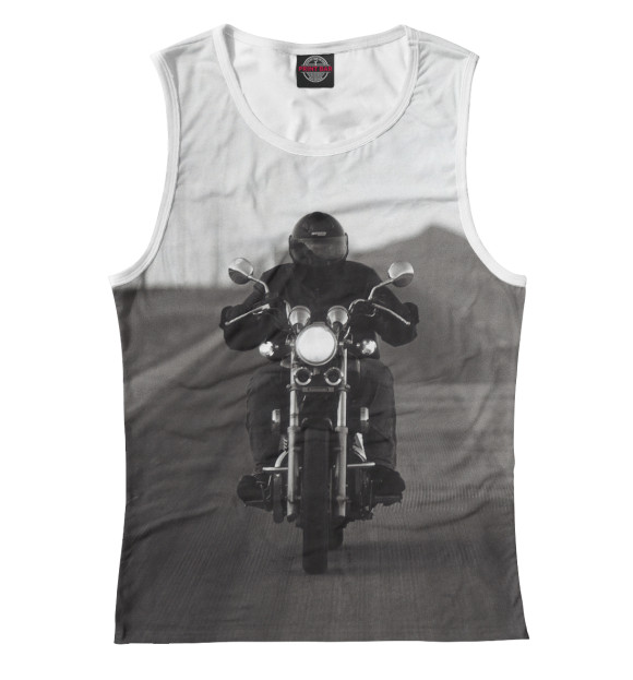 Женская майка с изображением Байкер цвета Белый