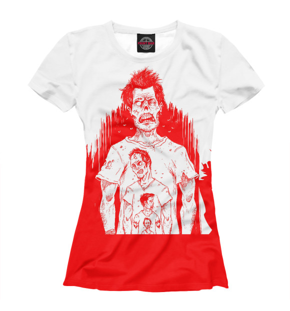 Женская футболка с изображением Зомби цвета Белый
