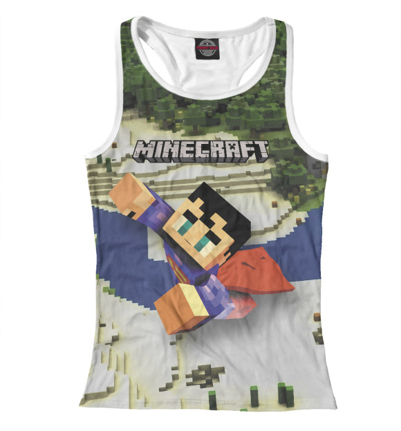 Женская майка-борцовка с изображением Minecraft цвета Белый