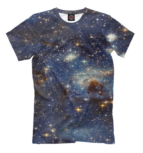 Мужская футболка с изображением Стильный космос цвета Серый