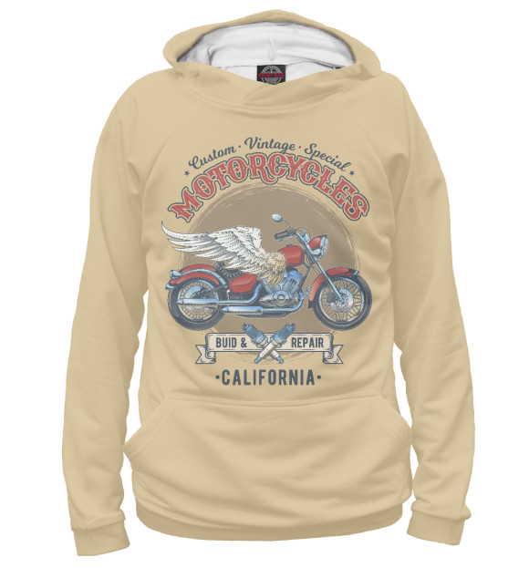 Худи для мальчика с изображением Vintage Motorcycles цвета Белый