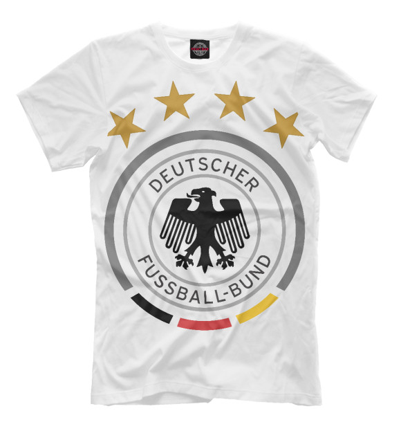 Мужская футболка с изображением Федерация футбола Германии цвета Молочно-белый