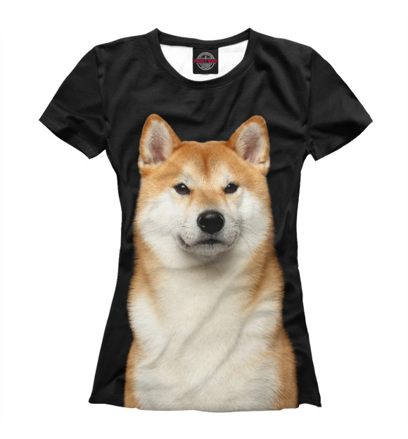 Женская футболка с изображением Шиба ину цвета Белый