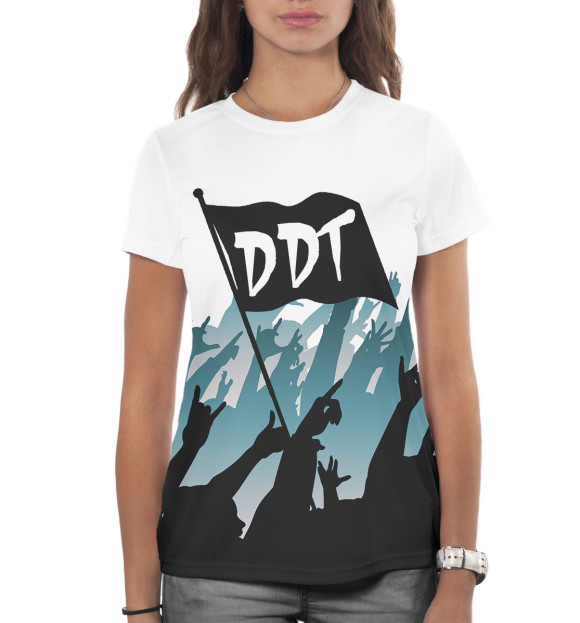 Женская футболка с изображением DDT цвета Белый