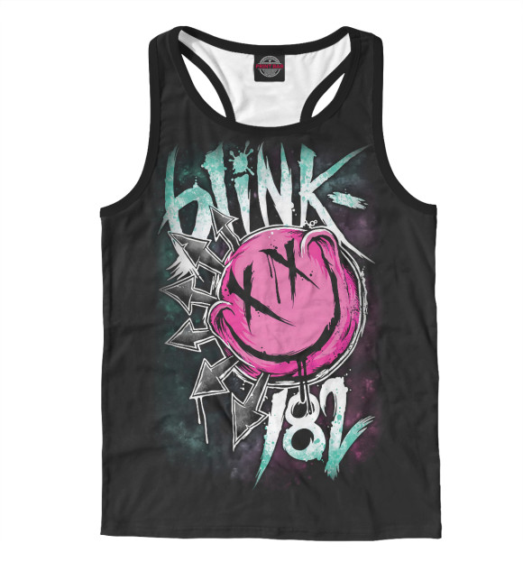 Мужская майка-борцовка с изображением Blink-182 цвета Белый