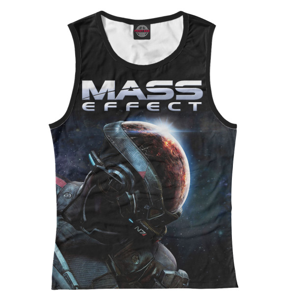 Майка для девочки с изображением Mass Effect цвета Белый