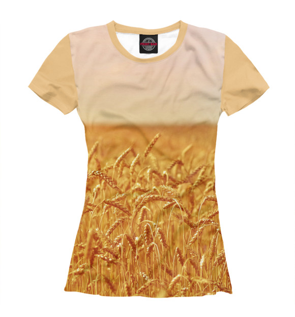 Женская футболка с изображением Пшеница цвета Белый
