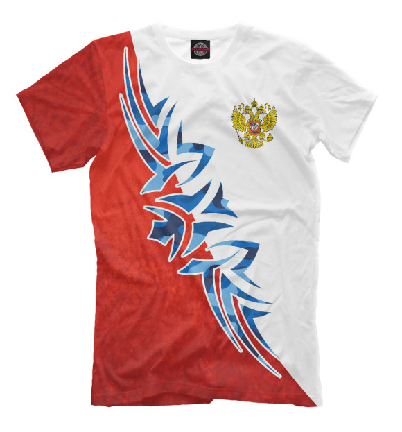 Мужская футболка с изображением Символика РФ цвета Молочно-белый