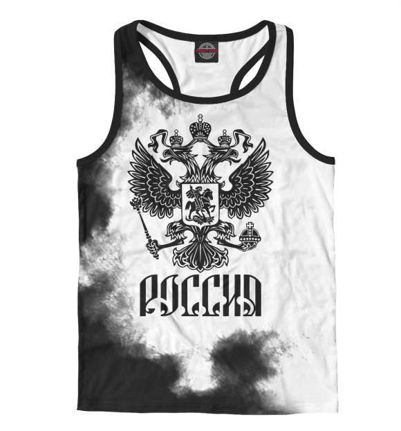 Мужская майка-борцовка с изображением Россия цвета Белый