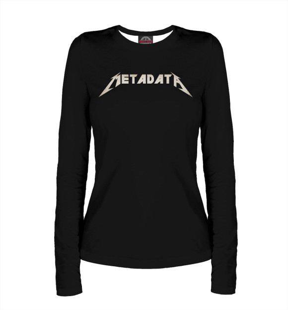 Женский лонгслив с изображением Metadata Для Программистов цвета Белый
