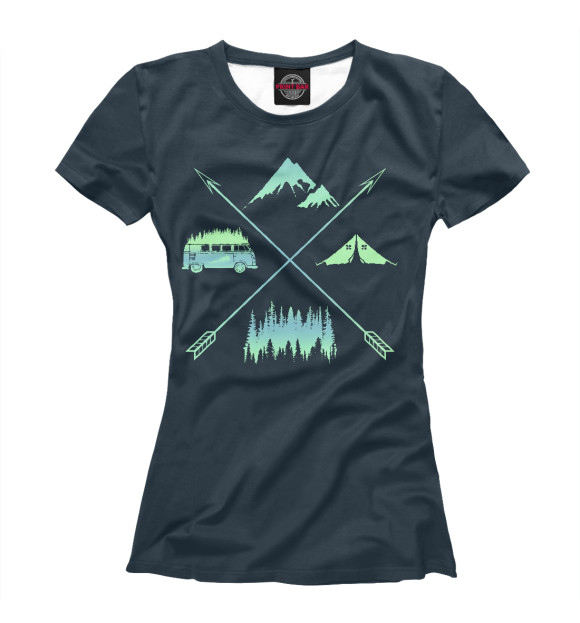 Футболка для девочек с изображением Mountains цвета Белый