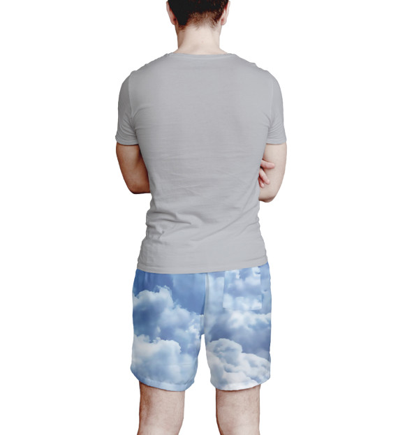 Мужские шорты с изображением Облака цвета Белый