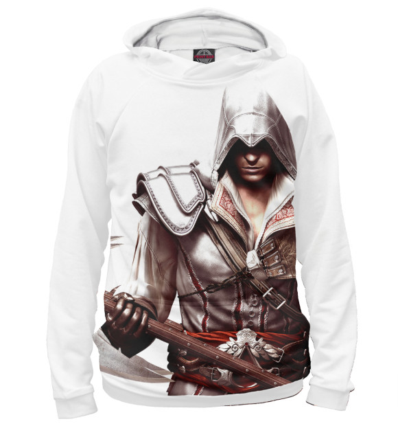 Женское худи с изображением Assassin's Creed Ezio Collection цвета Белый