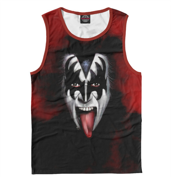Мужская майка с изображением Kiss цвета Белый