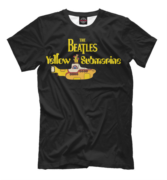 Мужская футболка с изображением Yellow Submarine цвета Черный