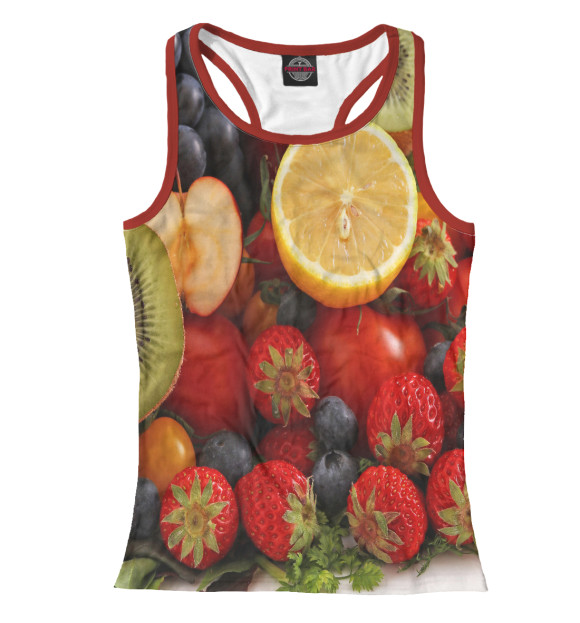 Женская майка-борцовка с изображением Фрукты цвета Белый