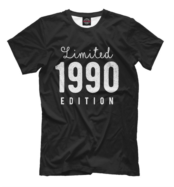 Мужская футболка с изображением 1990 - Limited Edition цвета Черный