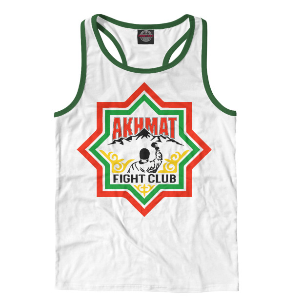 Мужская майка-борцовка с изображением Ахмат Логотип цвета Белый