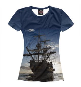 Женская футболка Корабль