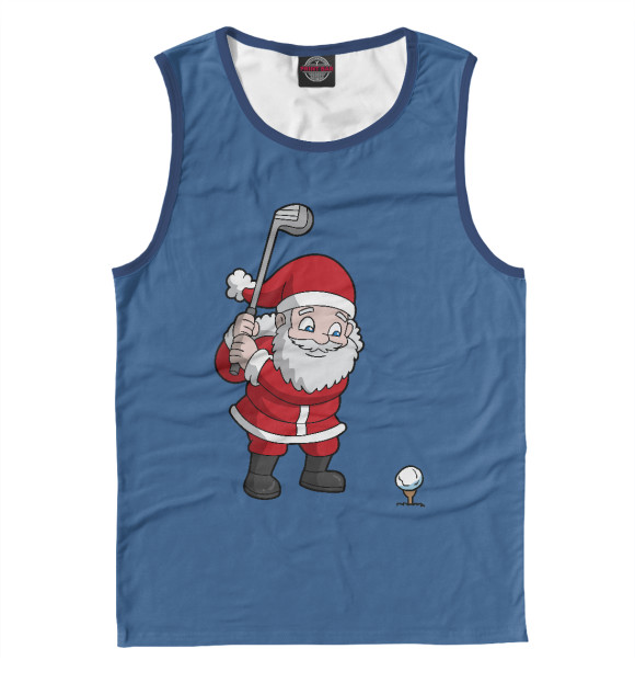 Мужская майка с изображением Santa Golf цвета Белый