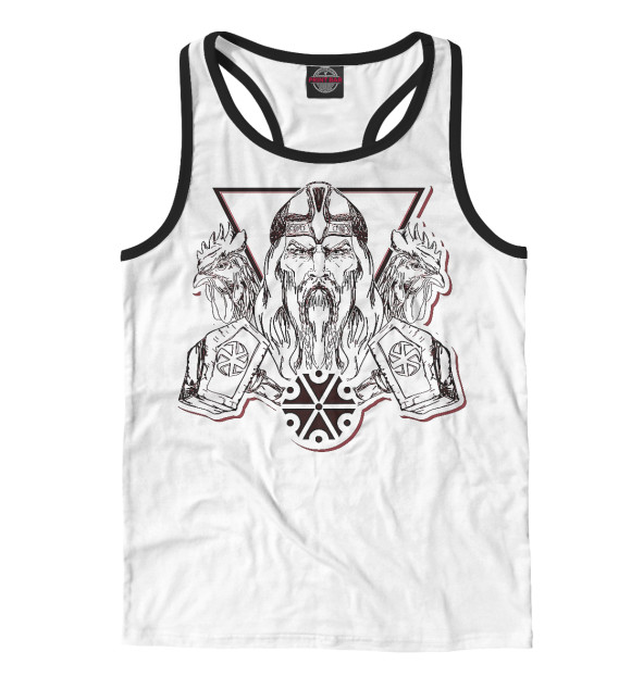 Мужская майка-борцовка с изображением Перун цвета Белый