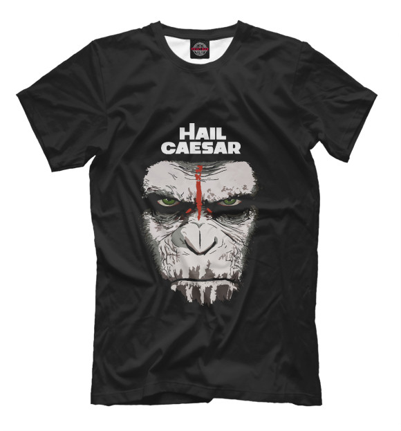 Мужская футболка с изображением Цезарь цвета Черный