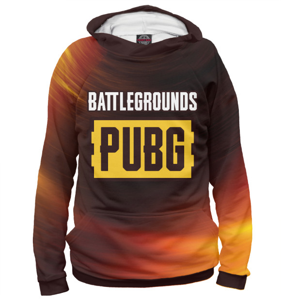 Мужское худи с изображением PUBG: Battlegrounds - Stars цвета Белый