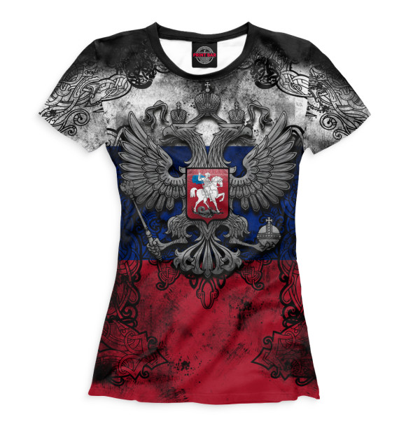 Женская футболка с изображением Герб цвета Белый