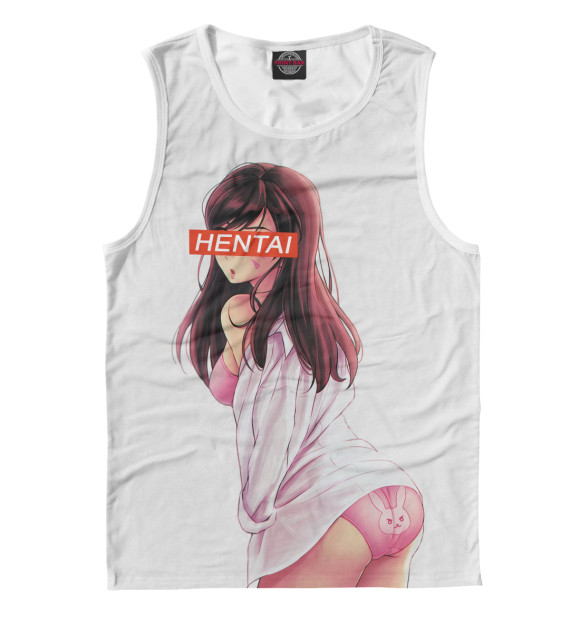 Мужская майка с изображением Hentai цвета Белый