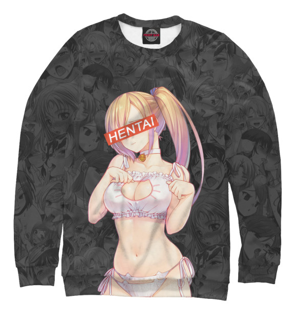 Свитшот для девочек с изображением Hentai цвета Белый