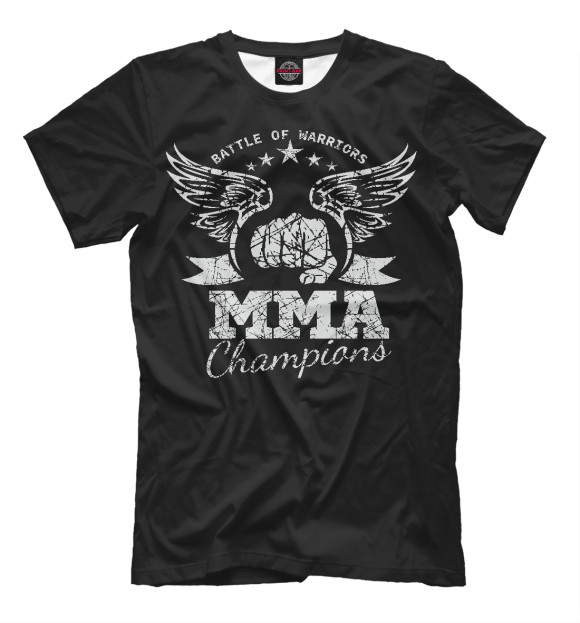 Мужская футболка с изображением MMA Champions цвета Черный