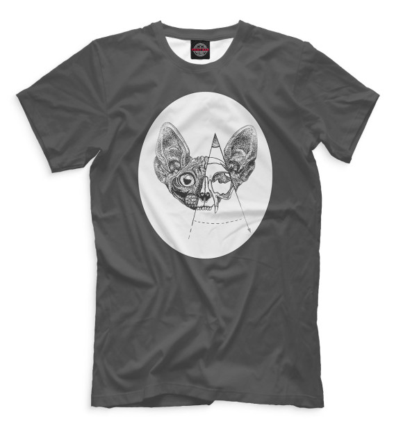 Мужская футболка с изображением Сфинкс цвета Серый