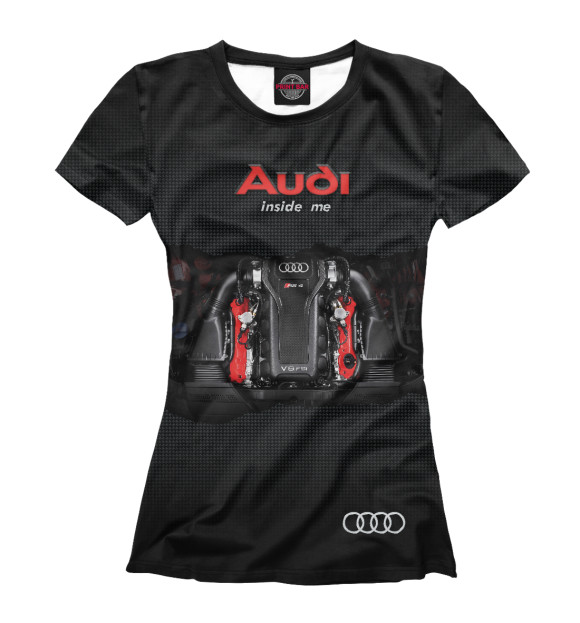 Женская футболка с изображением AUDI внутри меня цвета Белый