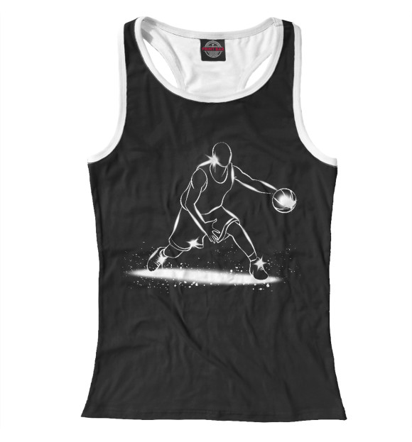 Женская майка-борцовка с изображением Баскетболист цвета Белый